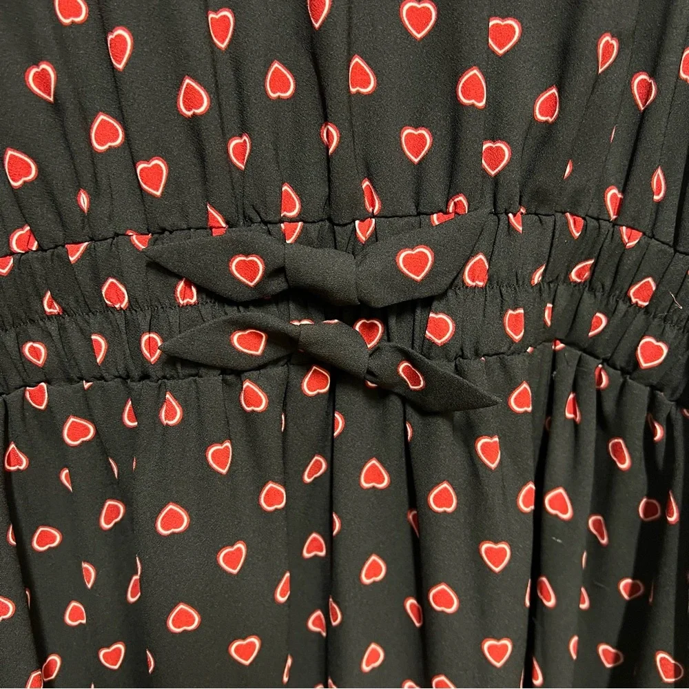 Kate Spade Heartfelt Geo Midi Dress Heart Print Size L - Picture 6 of 11